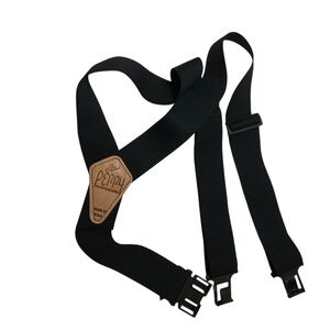 Perry Black Leather Suspenders